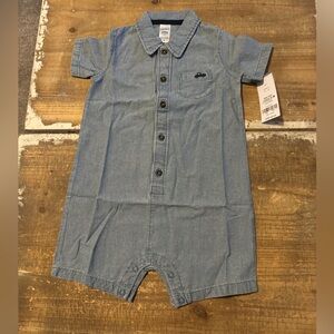 New Carter’s Chambray Denim romper baby boy 24 months 24m Spring Easter collared